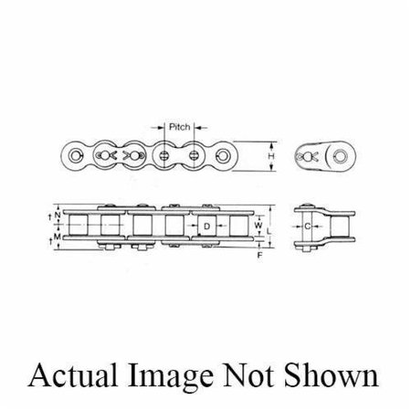 MORSE Riveted Standard Duty Roller Chain, 10 ft OAL, 3/4 in Pitch, 0.468 in Dia x 1/2 in W Roller, Steel 127725